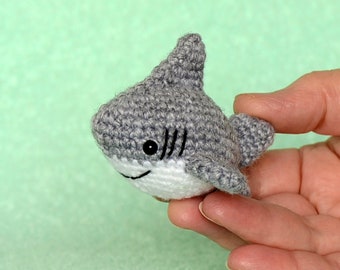 Shark amigurumi Crochet ocean animal Stuffed shark toy Kawaii  plush Sea creature Shark keychain