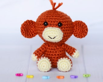 Monkey funny plush Cute crochet toy Amigurumi pack Stuffed animal decor