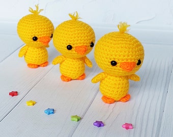 Small chick Cute bird Crochet animal Kawaii plush Kids room decor