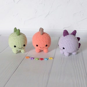 Small dinosaur Cute dragon Crochet animal dino Kawaii plush Kids room decor