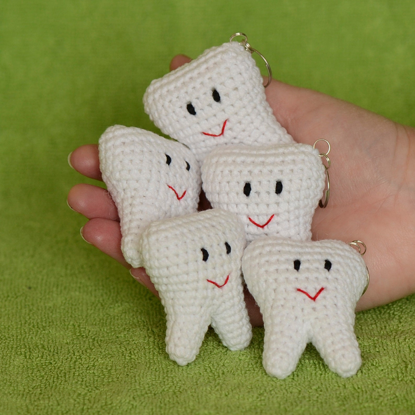 Tooth soft toy Amigurumi keychain Kawaii crochet plush Knit Etsy