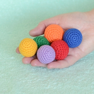 Crochet baby balls Montessori soft toy Educational knit plush balls Toddler activities Sensory fidget toy, Set of 6