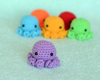 Octopus toy Crochet sea animal Jellyfish amigurumi Rainbow kids toy Kawaii plush Montessori educational Stress relief toy