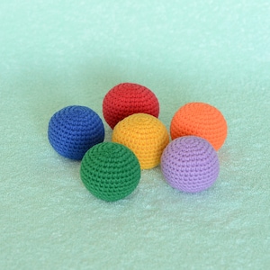 Crochet balls toy Toddler activities Educational knit plush balls Montessori soft toy Sensory fidget toy, Set of 6