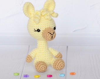 Llama funny stuffed animal Softie toddler toy Cute play doll Little desk buddy Kawaii plushie Alpaca amigurumi