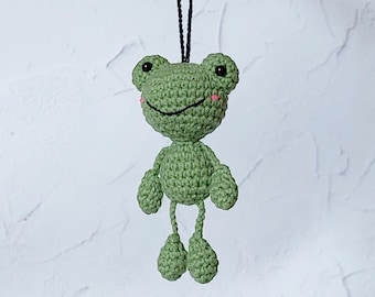 Frog car hanging accessories Rearview mirror charm Small stuffed frog Cute auto decoration