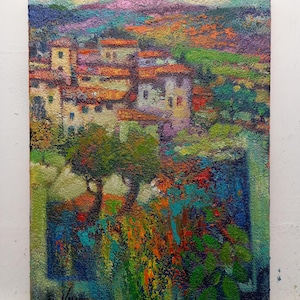 Painting Landscape Oil on canvas Cm25x35 Home decor Italian landscape Furnishing complement Painter CarloDeLorenzo
