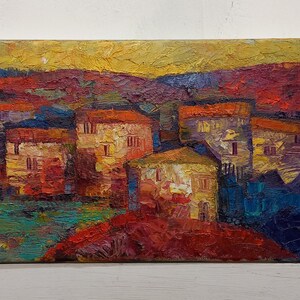 Painting Landscape Modern Italian Art Original Wall Art Oil on Canvas Cm 20x40 Painter CarloDeLorenzo