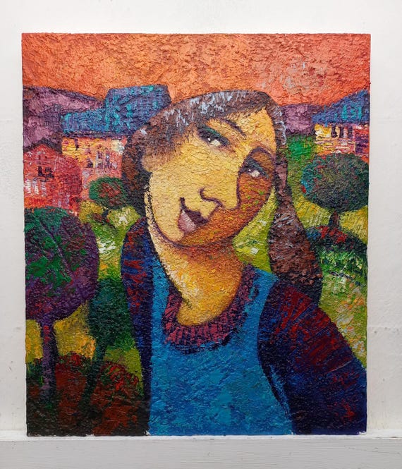 イタリア絵画 女性 窓から手を振るイタリア人女性 - ヴィルヘルム