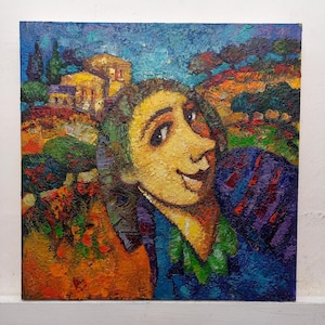 Painting Picture Landscape Figure Oil on canvas Cm30x30 Modern Painting Home furnishing art Home wall decoration