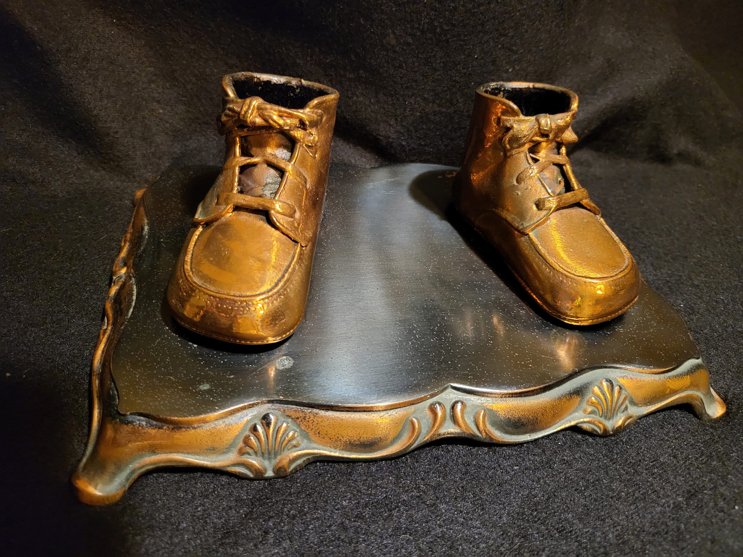 Bronzed Baby Shoes Bronze Shoe Company Vintage Bronze Baby Shoe