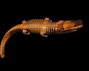 Vintage Hand Carved Wooden Crocodile, Crocodile Hand Made, Flexible Crocodile, Wooden Crocodile, Handmade Crocodile, Crocodile Toy