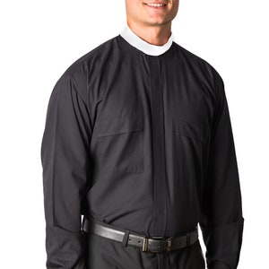 mds 8000 LS Neckband Clergy Shirt