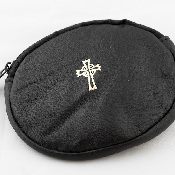 Leather Oval Rosary Case # 9502