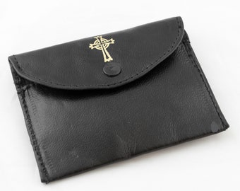 Real leather Rectangle Rosary Case - 9503