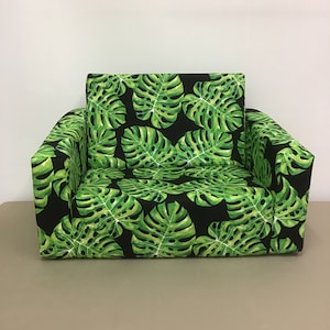 Green Leaves.  Sofa Cover. Australian Made