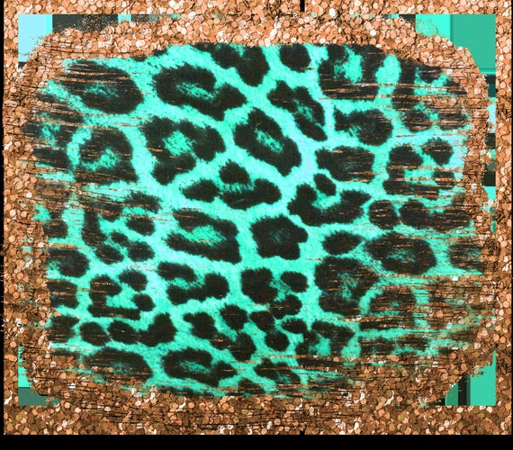 Teal Leopard Print Backgroundinstant DOWNLOAD Etsy