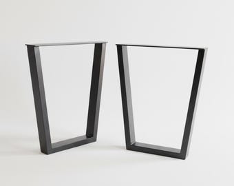 Trapezoid Table Legs Set of 2 - Custom Heavy Duty Steel Desk Base