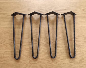 Haarspeldpoten wapening (set van 4), metalen tafelpoten voor salontafel en bank. Maten: 15, 20, 25, 30, 35, 40, 43, 45, 50 cm. Industriële doe-het-zelf voeten