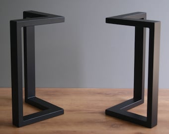 L shape steel bench legs, coffee table legs, bench base, coffee table base (SET OF 2)