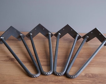 4x Rebar haarspeldpoten 12 mm staaf (1/2 inch) alle maten - doe-het-zelf, meubelpoten, bankpoten (SET VAN 4)