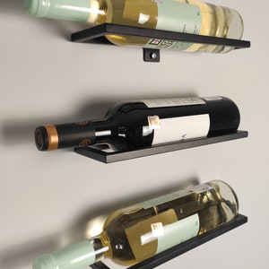 Wine bottle holder (3 pieces) - Wall Mounted - High Quality Wine Bottle Holder - Kitchen Storage & Display - industrial style