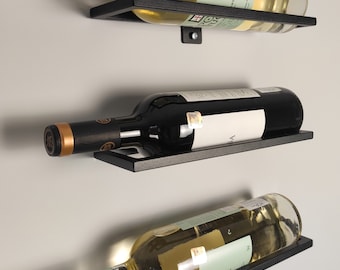 3x Wine bottle wall mount  - wine bottle holder for a wall - Wall mounted wine rack - Wall Mount Rack - wall wine rack (3 pieces)