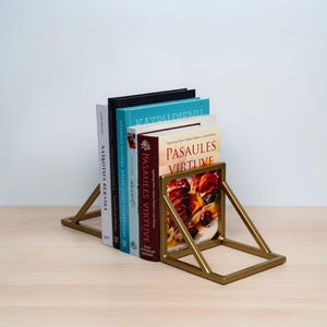2x Minimalist bookend - Metal Bookends - Book stopper - bookshelf decor (2 pieces)