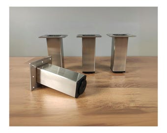 4 meubelpoten van roestvrijstalen buizen (SET VAN 4) - meubelpoten, bankpoten