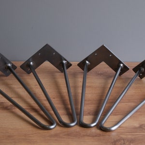 Pieds en épingle à cheveux robustes 12 mm (1/2 pouce) / 2 tiges toutes les tailles - DIY, pieds de table basse, de banc (lot de 4 pièces)
