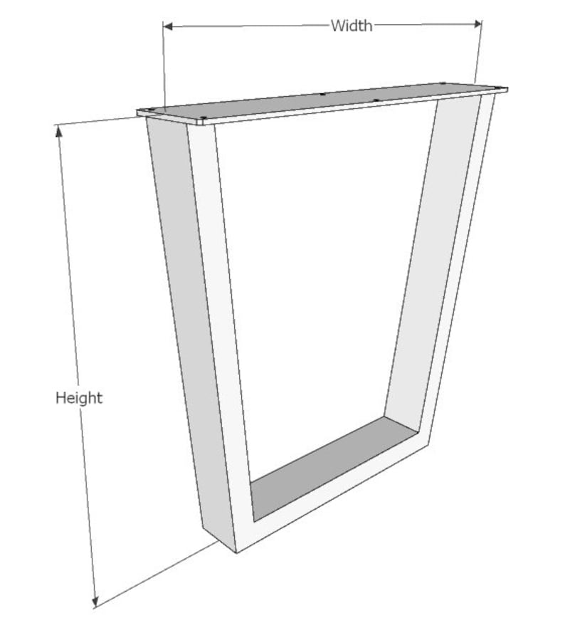 Trapezoid steel bench legs, coffee table legs, bench base, coffee table base SET OF 2 image 7