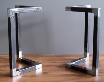 L shape steel table legs, table base, desk legs (SET OF 2)