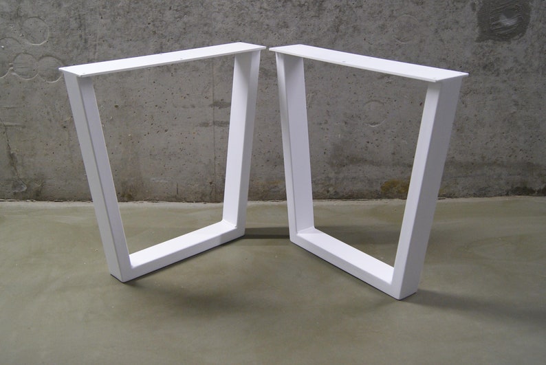 Trapezoid steel bench legs, coffee table legs, bench base, coffee table base SET OF 2 image 6