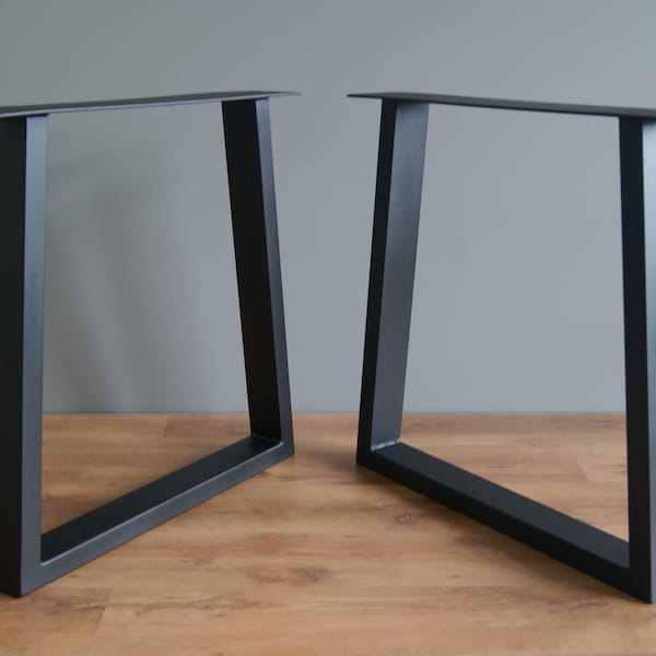 Trapezoid steel table legs, table base, desk legs, desk base (SET OF 2)