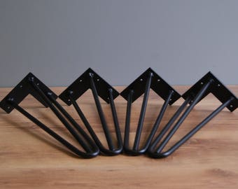 Standard 3 rod hairpin legs 10 mm (3/8 inch) /  all sizes - DIY, furniture feet, bench legs