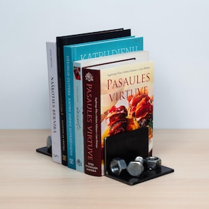 2x Bookends Heavy duty Industrial - Metal Bookends - Angle iron Book Ends - Book stopper