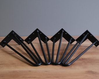 4 x Heavy duty 3 rod hairpin legs 12 mm (1/2 inch) / all sizes - DIY, furniture feet, bench legs