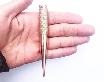 Space Blue Finish EDC box opener self defence Custom Handmade Titanium Death Star Marlin Spike Kubaton