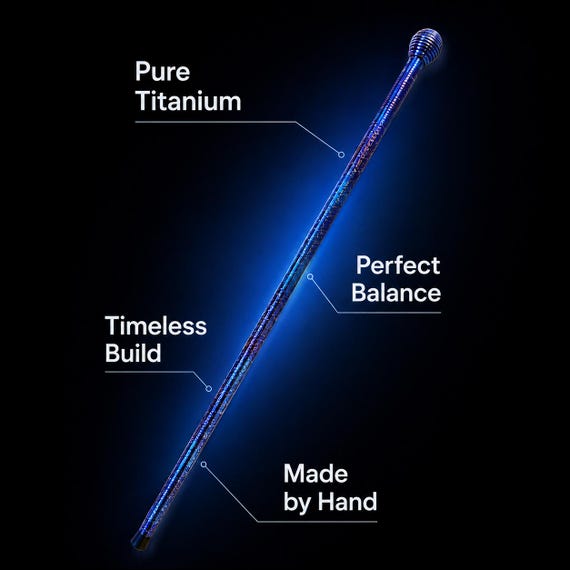 Handcrafted Titanium  Walking Cane – Modern Gentlemen’s Accessory