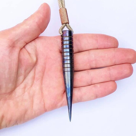 Space Blue Finish EDC box opener self defence Custom Handmade Titanium Death Star Marlin Spike Kubaton