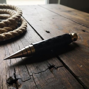 Handcrafted Brass & Carbon Fiber Marlin Spike: Nautical Rope Tool