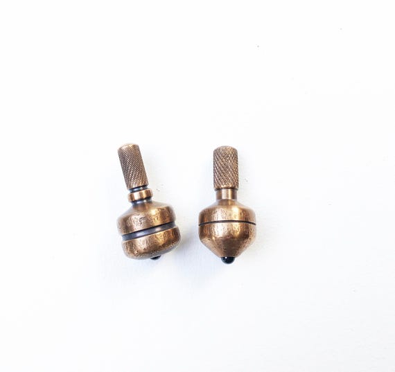 Handcrafted Bronze Spinning Tops Set of 2, Antique Finish Metal Fidget Toy