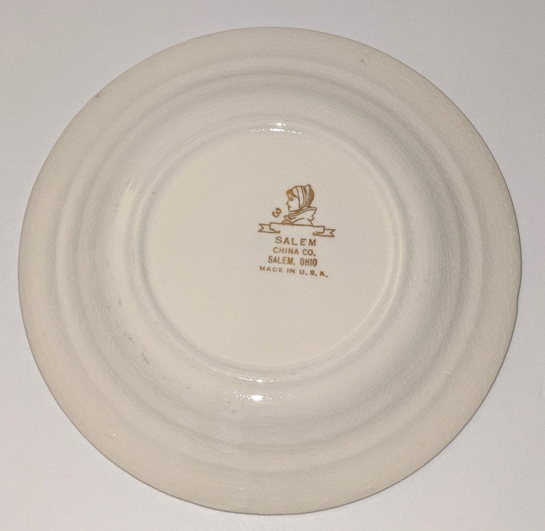 Vintage Salem China Plate Man Woman Blue Pink 6 12