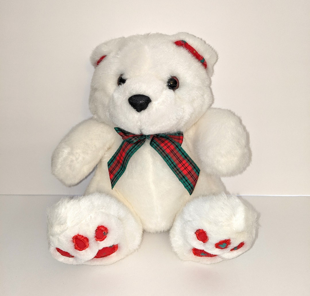 Vintage Chosun Christmas Bear Plush White Green Red - Etsy