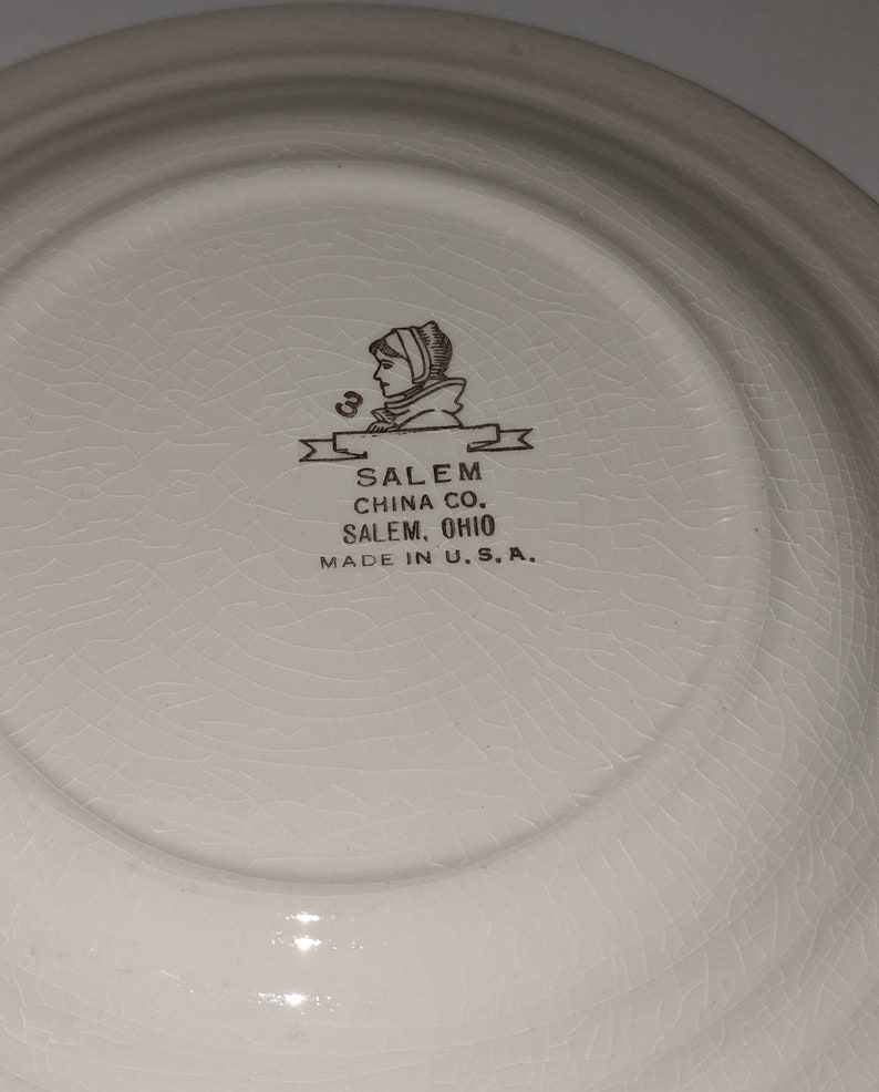Vintage Salem China Plate Man Woman Blue Pink 6 12