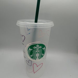 Holographic Hearts Starbucks Cup