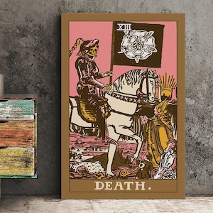 Death - Tarot Card Print - The Death Card Poster gothique punk napolitain, pas de cadre