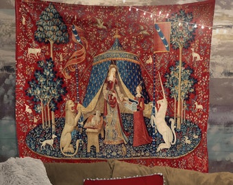 Lady With Unicorn Tapestry (Printed)