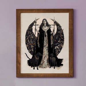 Moon Goddess, Hecate Poster, Wiccan Art - Hekate Witchy Print, No Frame