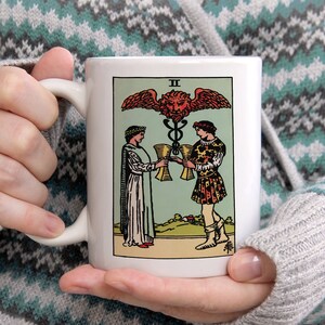 Caneca de café com carta de tarô Two Of Cups Caneca 2 Of Cup
